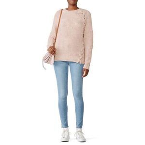 JOHN + JENN Blush Pink Knitted Elisa Sweater MEDIUM